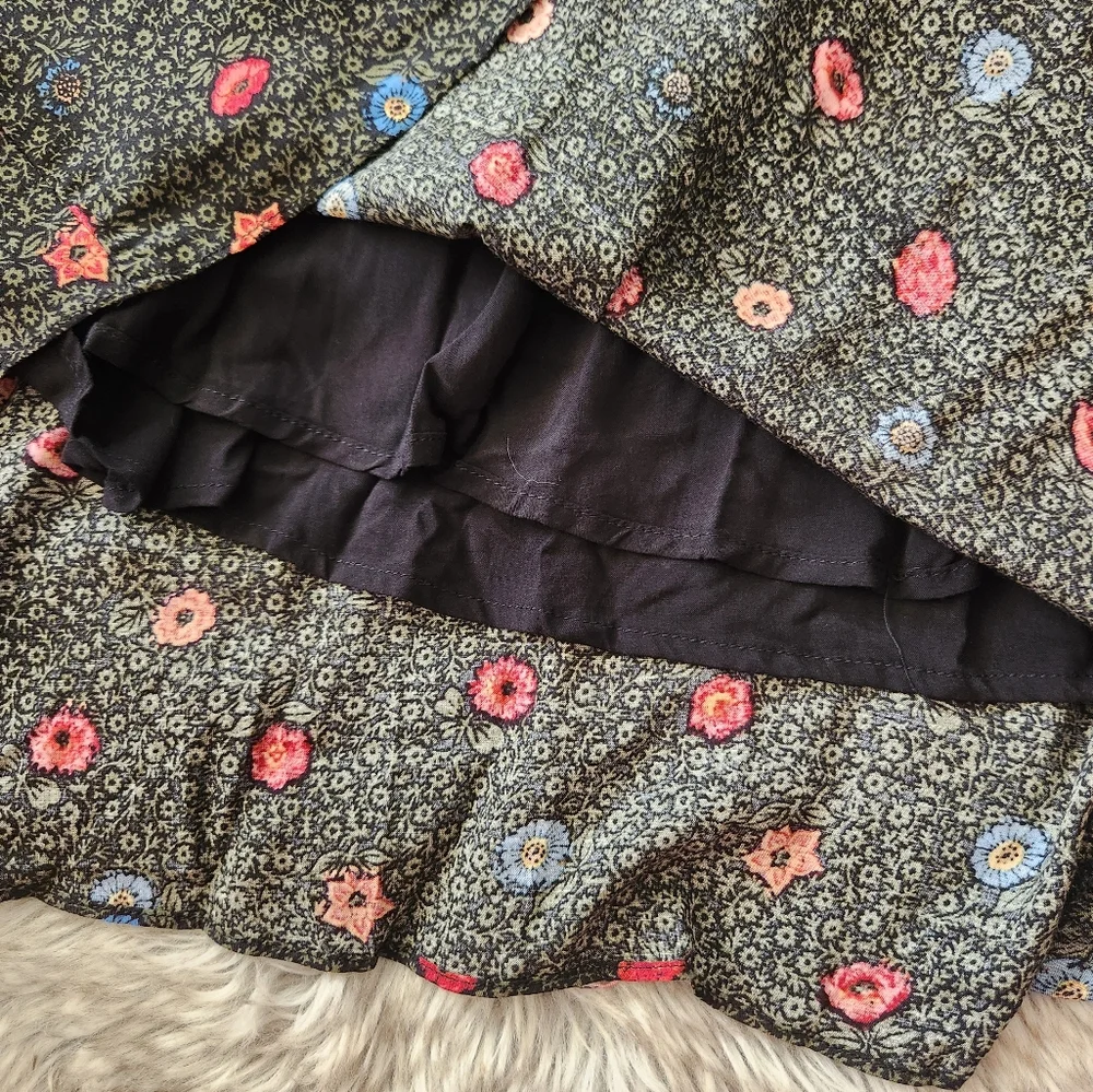 Free People Tried And True Maxi Dress Green Floral‎ Print Women's